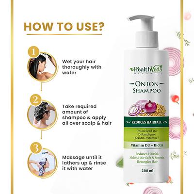 Health Veda Onion Shampoo 200 ml - Shampoos