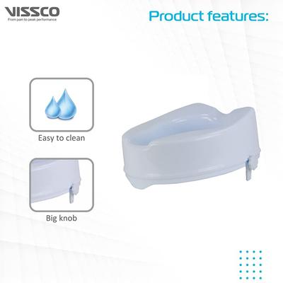 Vissco Raised Toilet Seat without Lid (6 inch) - Wheelchairs & Walking Sticks
