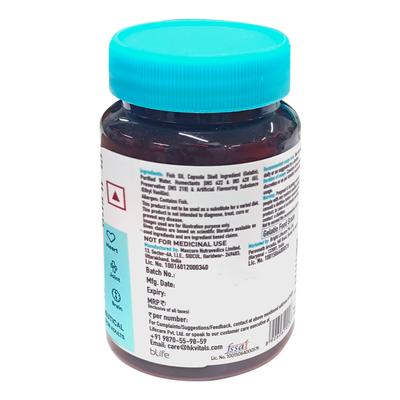 HealthKart HK Vitals Salmon Omega 3 Fish Oil Soft Gelatin Capsule 60's - Omega Fish Oil Fatty Acids