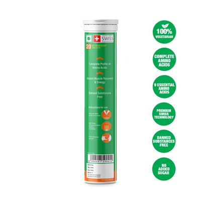 Fast&Up Recover Daily Amino Acids Effervescent Tablets - Raspberry Flavour 20's - Amino Acids