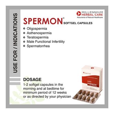 Spermon Soft Gelatin Capsules (Pack of 3 x 10's) - Sexual Healthcare