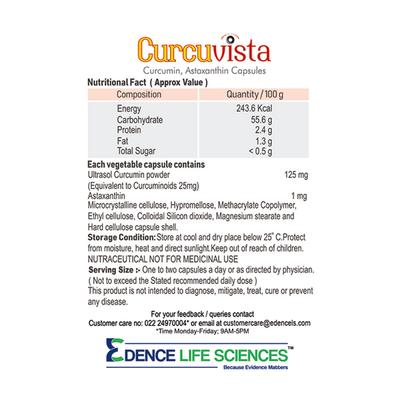 CurcuVista Curcumin and Astaxanthin Veg Capsule 30's - Herbal Dietary Supplement