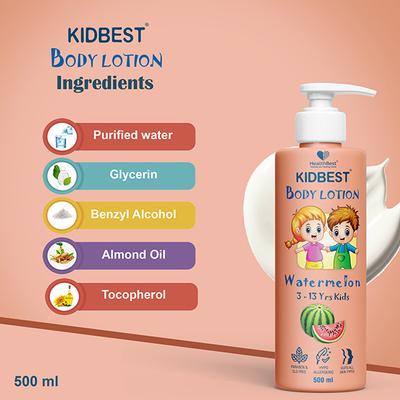 HealthBest Kidbest (3-13 Years) Body Lotion - Watermelon Flavour 500 ml - Baby Body Wash
