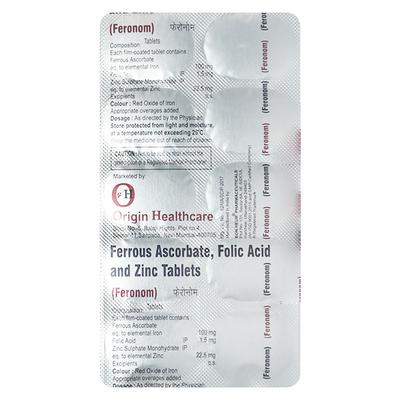 FERONOM Tablet 10's - Iron Supplement/Anaemia-Vma