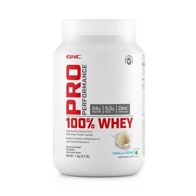 GNC Pro Performance 100% Whey Protein - Vanilla Cream Flavour 1 kg - Whey Proteins
