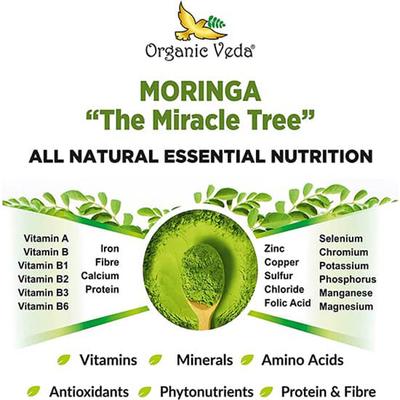 Organic Veda Moringa Leaf Powder 200 gm - Pure Herbs