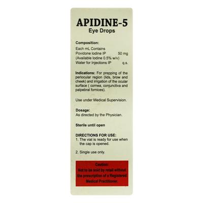 APIDINE 5 Eye Drops 5ml - Eye Infections-Eaa