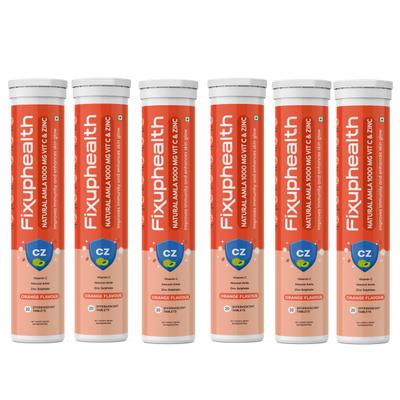 FixUpHealth Apple Cider Vinegar Effervescent Tablet - Apple Flavour (Pack of 6 x 20's) - Apple Cider Vinegars