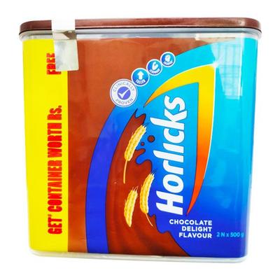 Horlicks Health Drink Powder - Chocolate Flavour with Free Container (Pack of 2 x 500 gm) - Health Drink