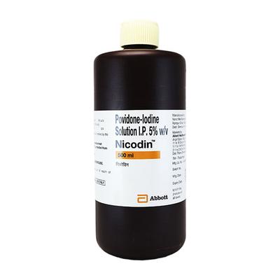 Nicodin 5% Solution 500ml - Skin Infections-Ski