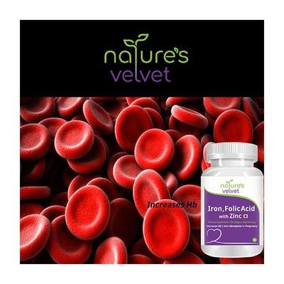 Natures Velvet Iron & Folic Acid with Zinc Softgels 60's - Health Products