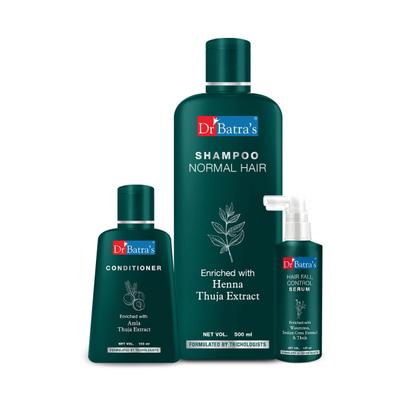 Dr Batra's Shampoo 500 ml + Hair Fall Control Serum 125 ml + Conditioner 100 ml - Hair Treatment