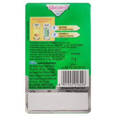 Glucon-D Instant Energy Powder - Regular (Refill) 75 gm - Energy Drinks
