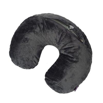 VIAGGI Inflatable C Shape Travel Neck Pillow with Cover - Grey - Pads And Pillows