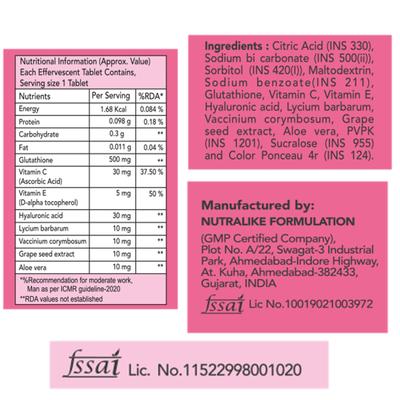 FixUpHealth Glutathione Effervescent Tablet - Strawberry Flavour 15s & FixUpHealth Calcium and Vitamin D3 Effervescent Tablet - Orange Flavour 20s 1's - General Health