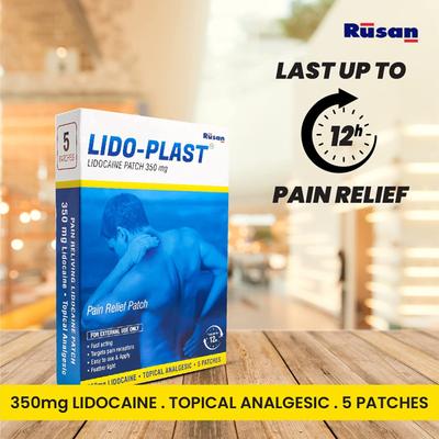 Rusan Lido - Plast Lidocaine Pain Relief Patch (350 mg) 5's - Roll-On/Patch