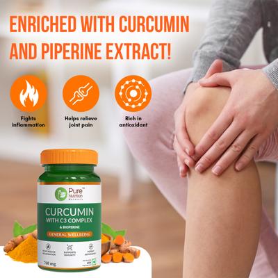 Pure Nutrition Curcumin with C3 Complex 760 mg Veg Capsule 60's - Herbal Dietary Supplement