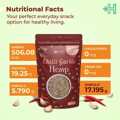 Health Horizons Chilli Garlic Roasted Hemp Seeds (Pack of 2 x 100 gm) 1's - Nutritional Bars