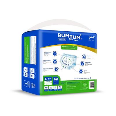 Bumtum Ultrasoft Baby Diaper Pants (L) 62's - Diapers & Wipes