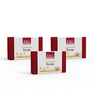 TAC The Ayurveda Co. Bathing Soap - Kumkumadi (Pack of 3 x 100 gm) 1's - Soaps