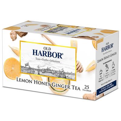 Old Harbor Tea Bags - Lemon Honey Ginger Green Tea 25's - Green/Herbal Teas