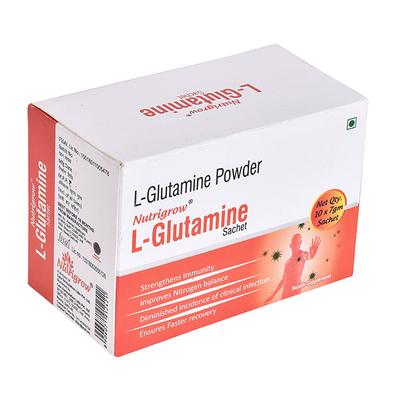 Nutrigrow L-Glutamine Sachet (Pack of 10 x 7 gm) - Calcium And Minerals