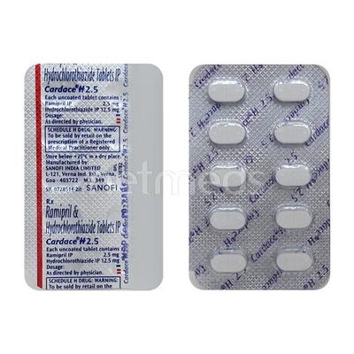 Cardace H 2.5mg Tablet 10'S - Hypertension-ACE