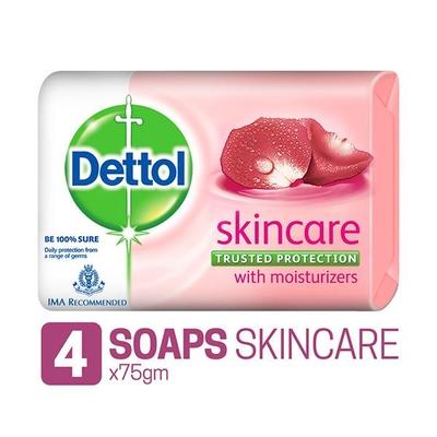 Dettol Soap - Skincare (Pack of 4 x 75 gm) - Soaps