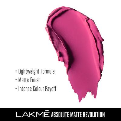 Lakme Absolute Matte Revolution Lip Color 201 Insane Pink 3.5 Gm - Lipsticks