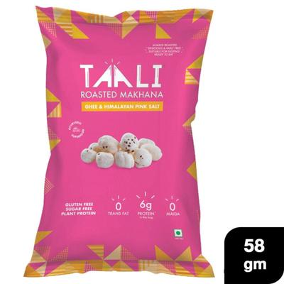 Taali Roasted Makhana - Ghee & Himalayan Pink Salt 58 gm - Nutritional Bars