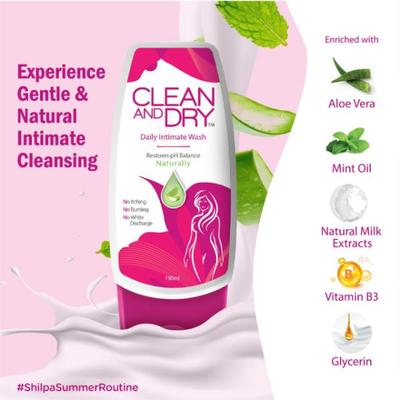 Clean & Dry Daily Intimate Wash 190 ml - Intimate Care