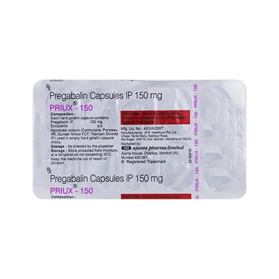 PRIUX 150mg Capsule 10's - Neuropathic Pain-Dru
