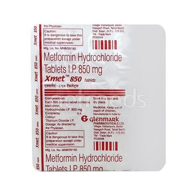 Xmet 850mg Tablet 15'S - Diabetes-Ant