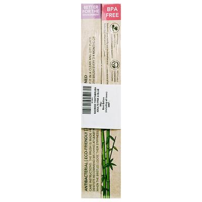 Dr. Morepen Organic Bamboo Adult Toothbrush Combo Pack (Soft) (Purple 1's + Pink 1's) - Toothbrushes