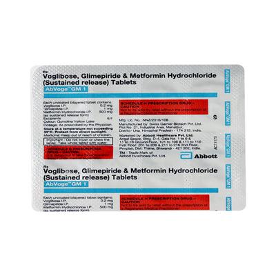 ABVOGE GM 1mg Tablet 10's - Diabetes-Ant