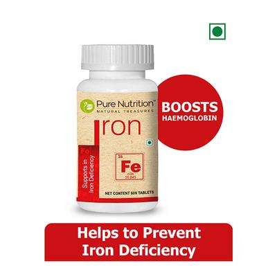 Pure Nutrition Iron Tablet 60's - Calcium And Minerals