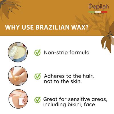 Depilah Brazilian Hot Film Wax - Gold 500 gm - Hair Removal Accessories