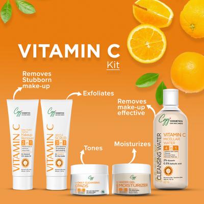 CGG Cosmetics Vitamin C Micellar Cleansing Water- For All Skin Types 300 ml - Face Wash & Cleansers