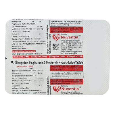 GLIMPRIM 2 PM Tablet 10's - Diabetes-Ant