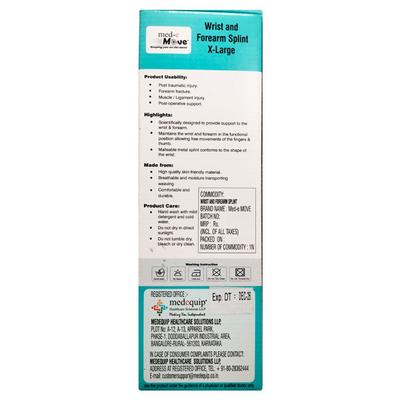 Med-e Move Wrist and Forearm Splint (XL) - Left - Hand/Wrist Supports
