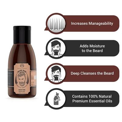 The Man Company Beard Wash for Smoothening - Argan & Geranium 100 ml - Beard Wash