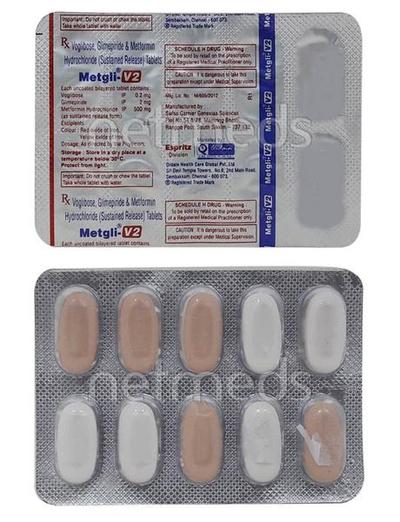 Metgli V 2mg Tablet 10'S - Diabetes-Ant