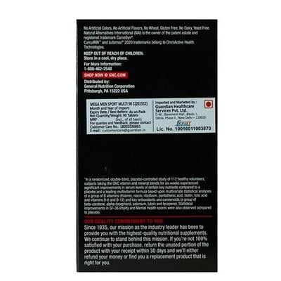 GNC Mega Men Sports Timed Release Caplets 90's - Workout Essentials