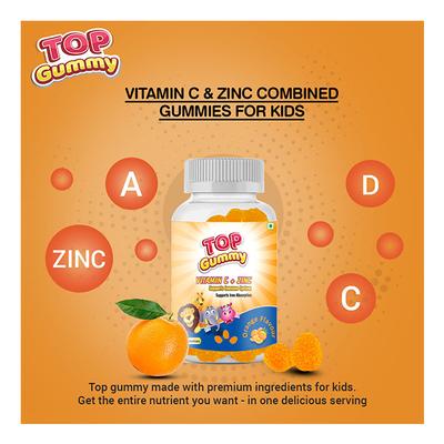 Top Gummy Vitamin C + Zinc Gummies - Orange Flavour 30's - Multi-Vitamins