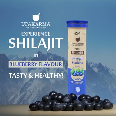 Upakarma Ayurveda Pure Shilajit Effervescent Tablet - Blueberry 20's - Speciality Medicines
