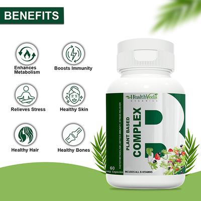 Health Veda Plant Based B Complex Veg Capsule 60's - Herbal Dietary Supplement