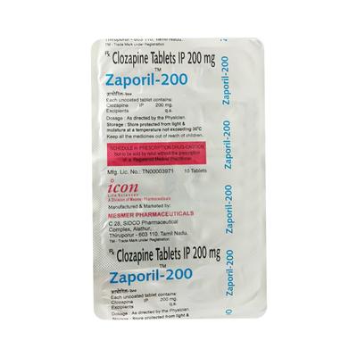 Zaporil 200mg Tablet 10'S - Psychosis-Ans