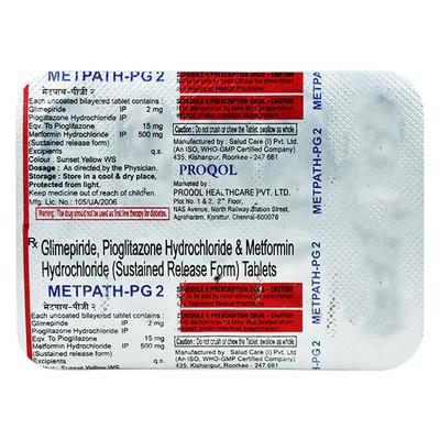 METPATH PG2 Tablet 10's - Diabetes-Ant