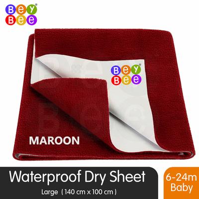 BeyBee Baby Care Waterproof Bed Protector Sheet - Maroon (L) 1's - Baby Bedding