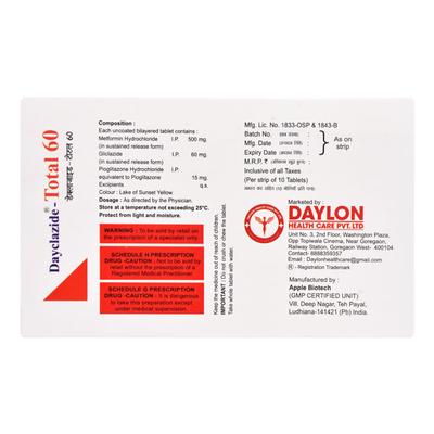 DAYCLAZIDE TOTAL 60 Tablet 10's - Diabetes-Ant